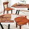 Solid Wood Dining Chair Set of 2 with Curved Backrest and Rubber Wood Frame-Espresso